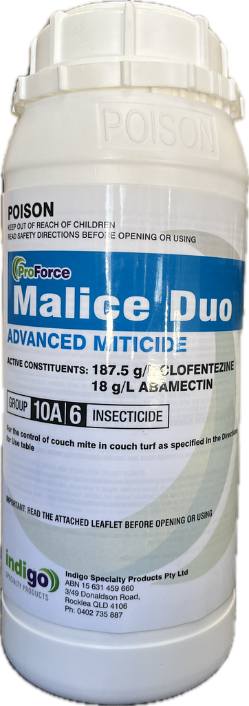 Malice Duo Miticide 1L - Couch Mite Control