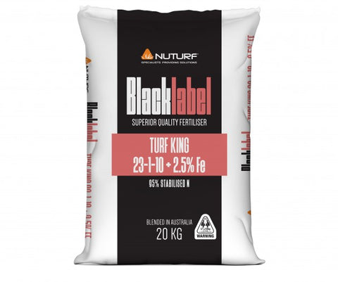 Turf Labels Nuturf Black Label Turf King 23-1-10 Granular Fertiliser – Green Lawn ...